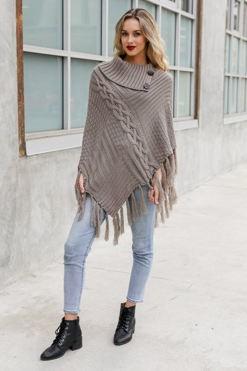 cecilietelle ポンチョ Half Neck Long Poncho