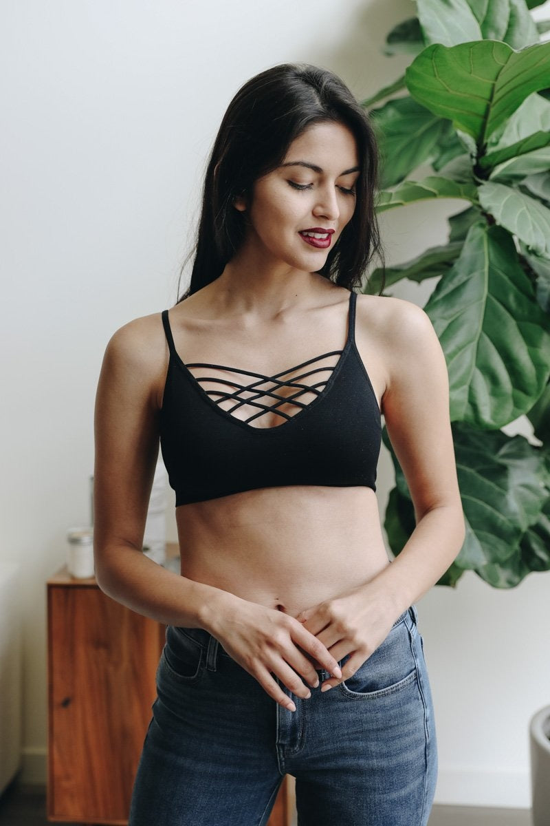 Leto Collection - Interwoven Strappy Front Bralette $17 – Thank you