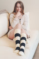 Knee High Striped Pom Socks Hats & Hair