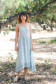 Lace Trim Cotton Slip Dress XS/S / Shell Blue