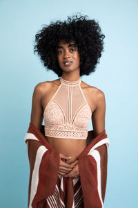 Lattice Choker Bralette Small / Nude