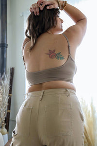 Low Back Seamless Bralette Plus Size Mocha