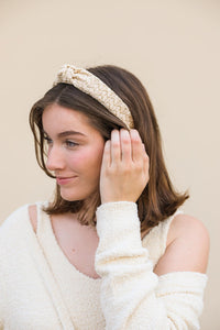 Lurex Basketwoven Top Knot Headband Hats & Hair