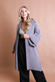 Luxe Mohair Knit Cardigan Ponchos Gray