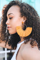 Marquise Hoop & Fan Earrings Jewelry Mustard