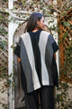 Multi-colored Striped Knit Poncho Ponchos