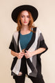 Multi-colored Striped Knit Poncho❤ Ponchos