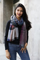Multicolor Plaid Scarf Scarves Black
