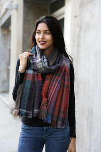 Multicolor Plaid Scarf Scarves