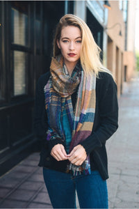 Multicolor Plaid Scarf Scarves