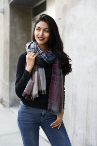 Multicolor Plaid Scarf Scarves