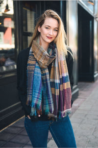 Multicolor Plaid Scarf Scarves