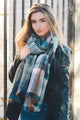 Multicolor Plaid Scarf Scarves Pink