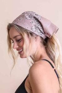 Muted Color Bandana Hats & Hair Dusty Rose