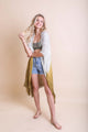 Ombre Vertical Stitched Kimono Mustard