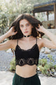 Overlay Crochet Longline Bralette Small / Black