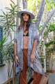 Persian Style Two Tone Tassel Kimono One Size / Gray