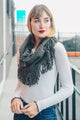 Pointelle Fringe Infinity Scarves