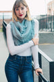 Pointelle Fringe Infinity Scarves