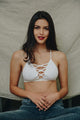 Seamless Lace Up Racerback Bralette XS/S / White