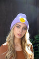Smiley Face Ribbed Beanie Beanies Lavender