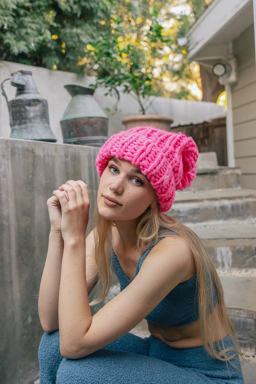 Chunky Cable Knit Beanie Stretchy Winter Hat Y2K Trendy Chic Accessory C.C Trendy Warm Chunky Soft Stretch Cable Knit Beanie Skully  main image 4
