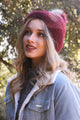 Soft Mohair Pom Beanie Hats & Hair Burgundy