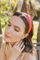 Solid Shade Woven Headband Accessories Red