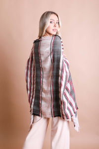 Tartan Check Pocket Ruana Ponchos
