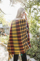 Tartan Check Pocket Ruana Ponchos
