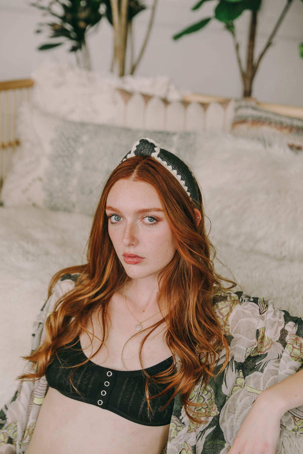 Top Knot Checker Crochet Headband Hats &amp; Hair