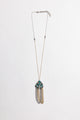 Turquoise & Crystal Medallion Chain Necklace Jewelry