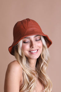 Vegan Leather Bucket Hat Hats & Hair Rust