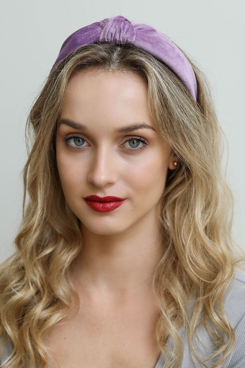 Velvet Twist Knot Headband Hats &amp; Hair Lilac