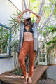 Wide Band Lounge Pants Bralette Small / Copper