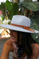 Wide Brim Leather Ribbon Bolero Hat Hats & Hair Gray