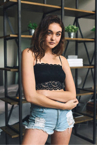 Wide Lace Bandeau Bralette