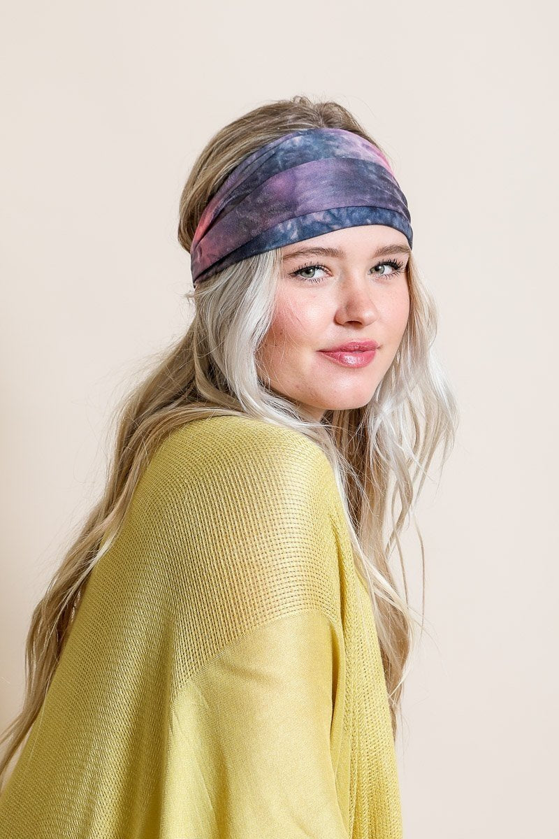 Wide Tie-Dye Headband Hats &amp; Hair Coral