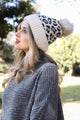 Wild Leopard Knit Beanie Beanies Ivory